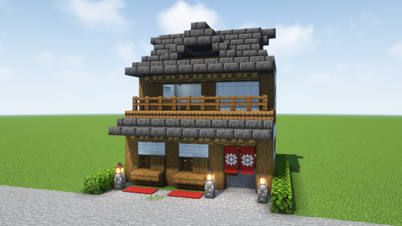 マイクラ和風建築：2階建ての小料理屋。簡単10×10。