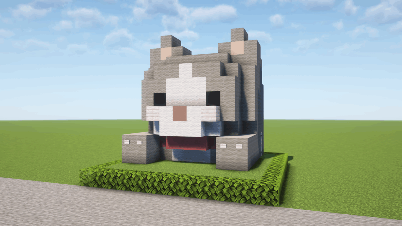 マイクラ建築:かわいい猫の家。簡単10×10。