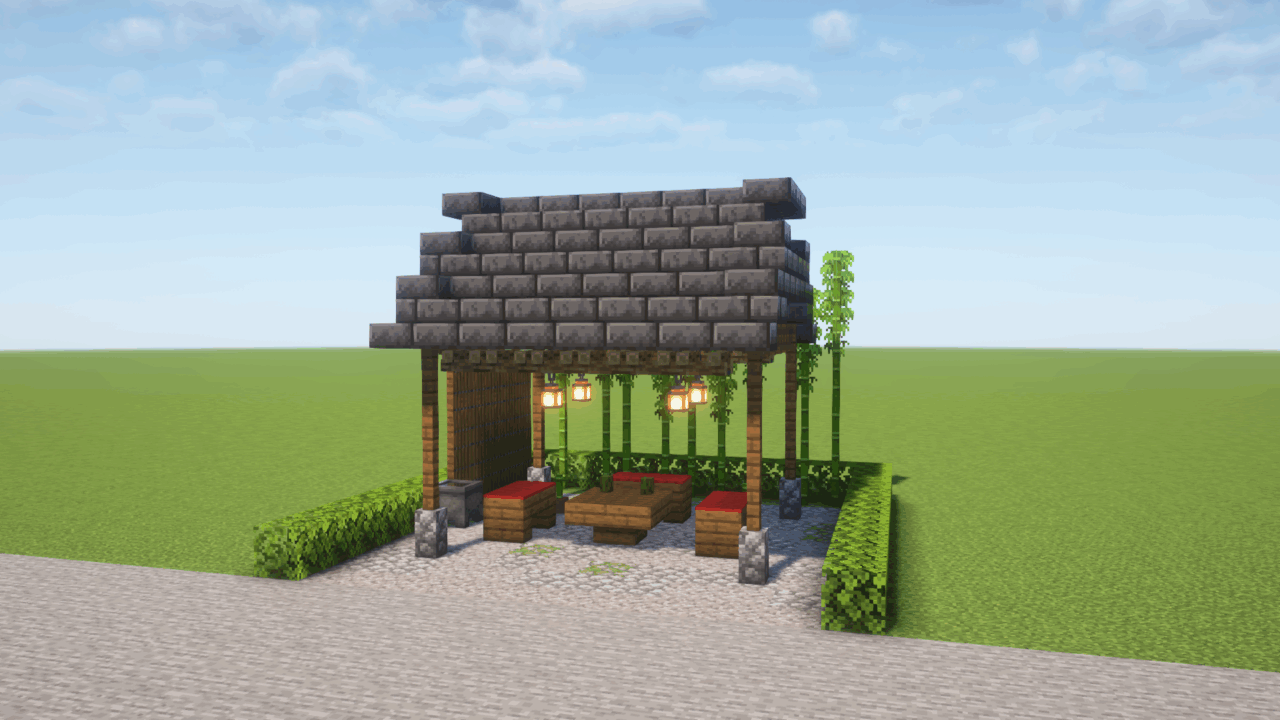 マイクラ建築:和風の東屋。簡単10×10。