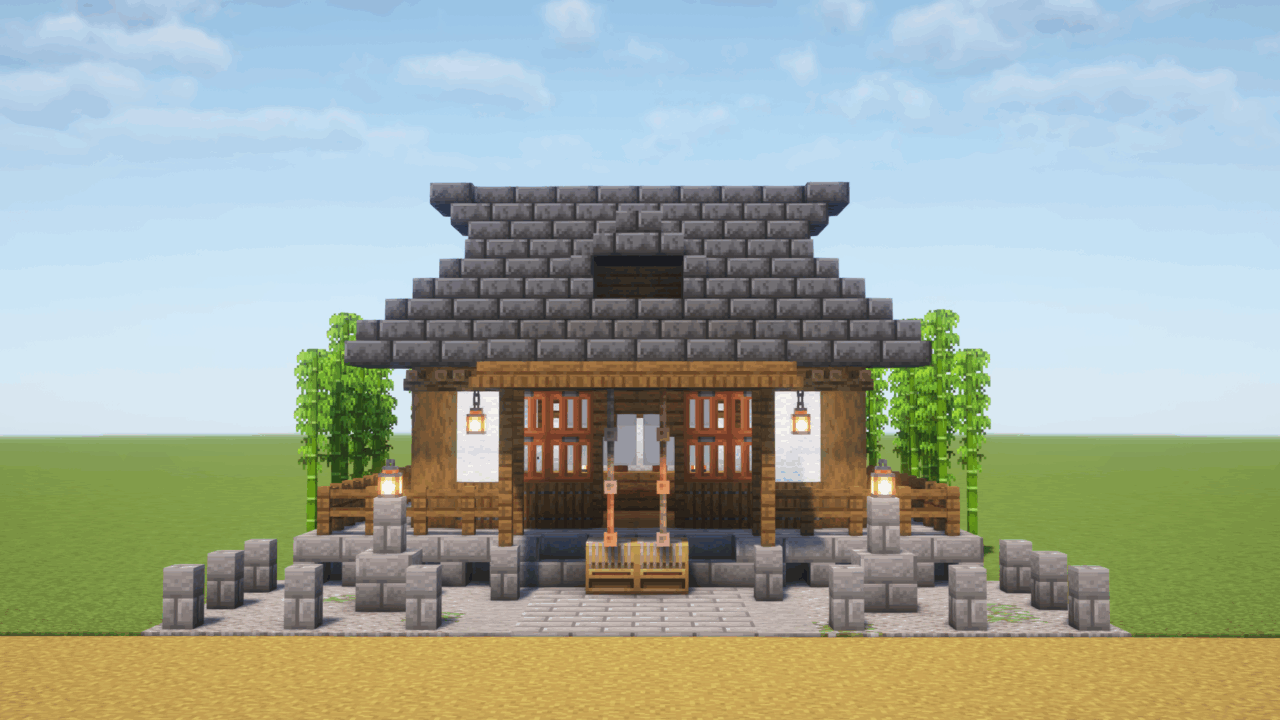 16x16のコンパクトな神社。正面から。