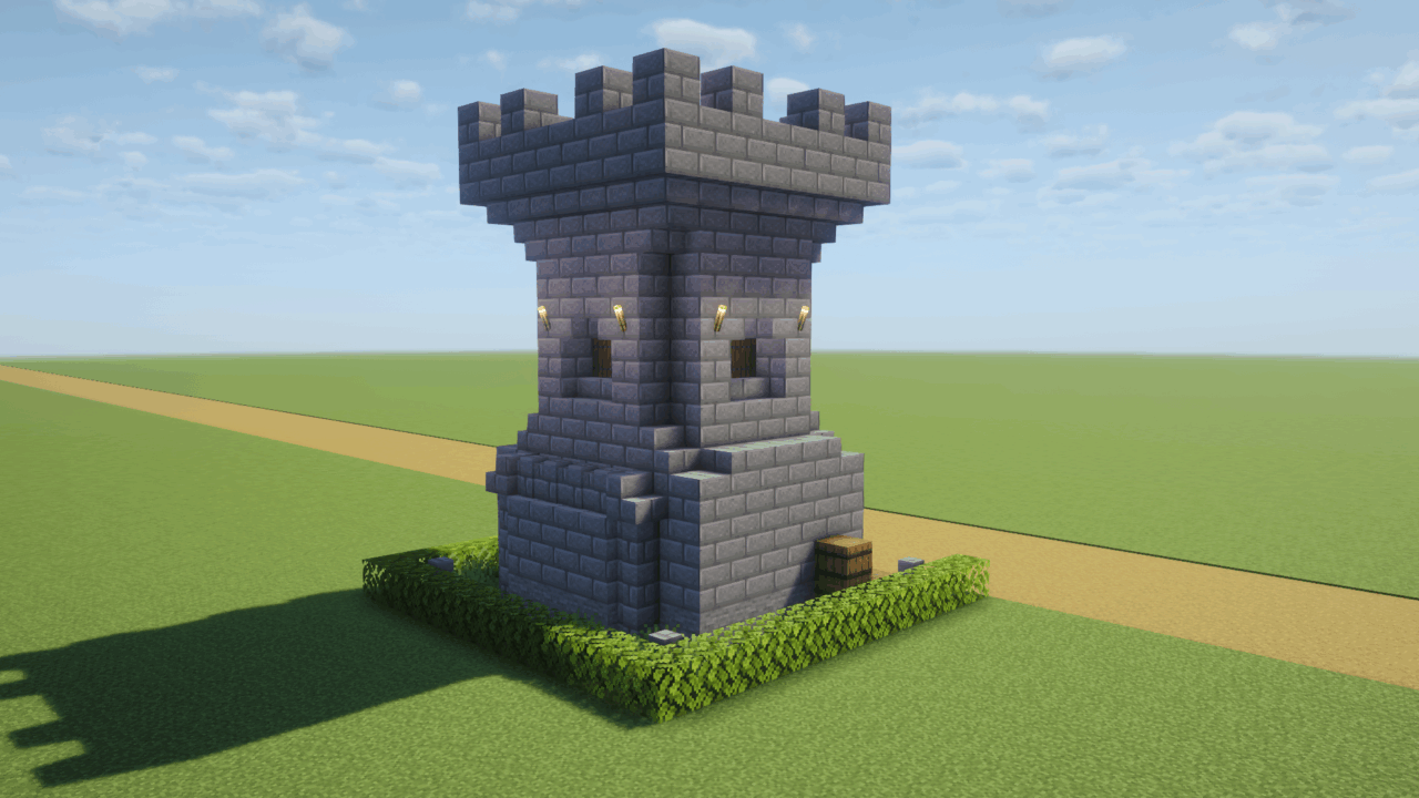 石レンガの砦。背面から。