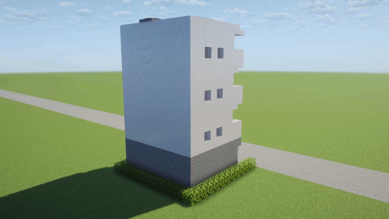 シンプルなアパート。背面から。