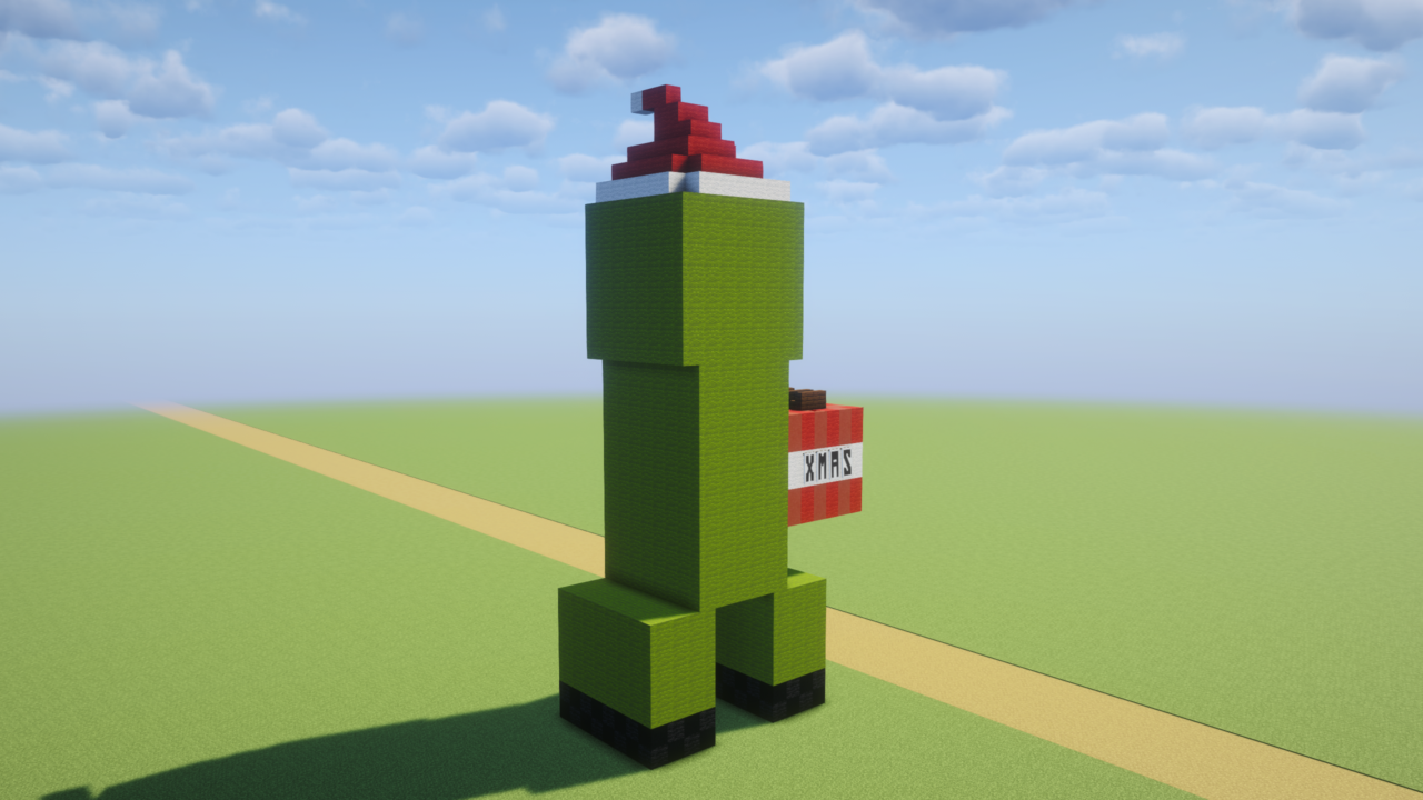 クリスマスのサンタ帽子クリーパー。背面から