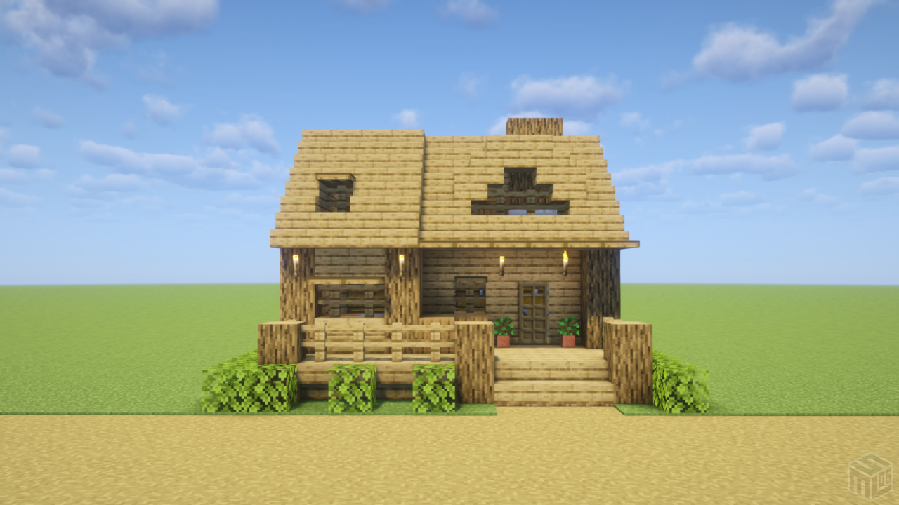 木の仮拠点。正面から