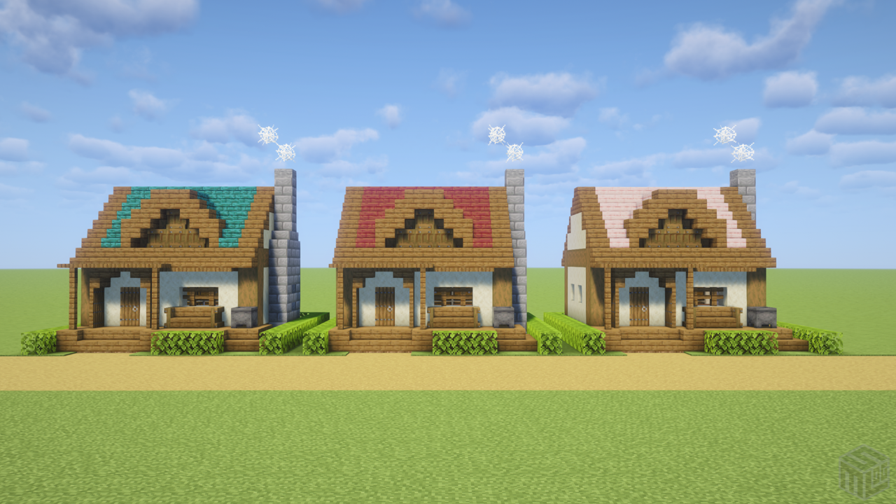 屋根のパターン。左から歪んだ、マングローブ、サクラ