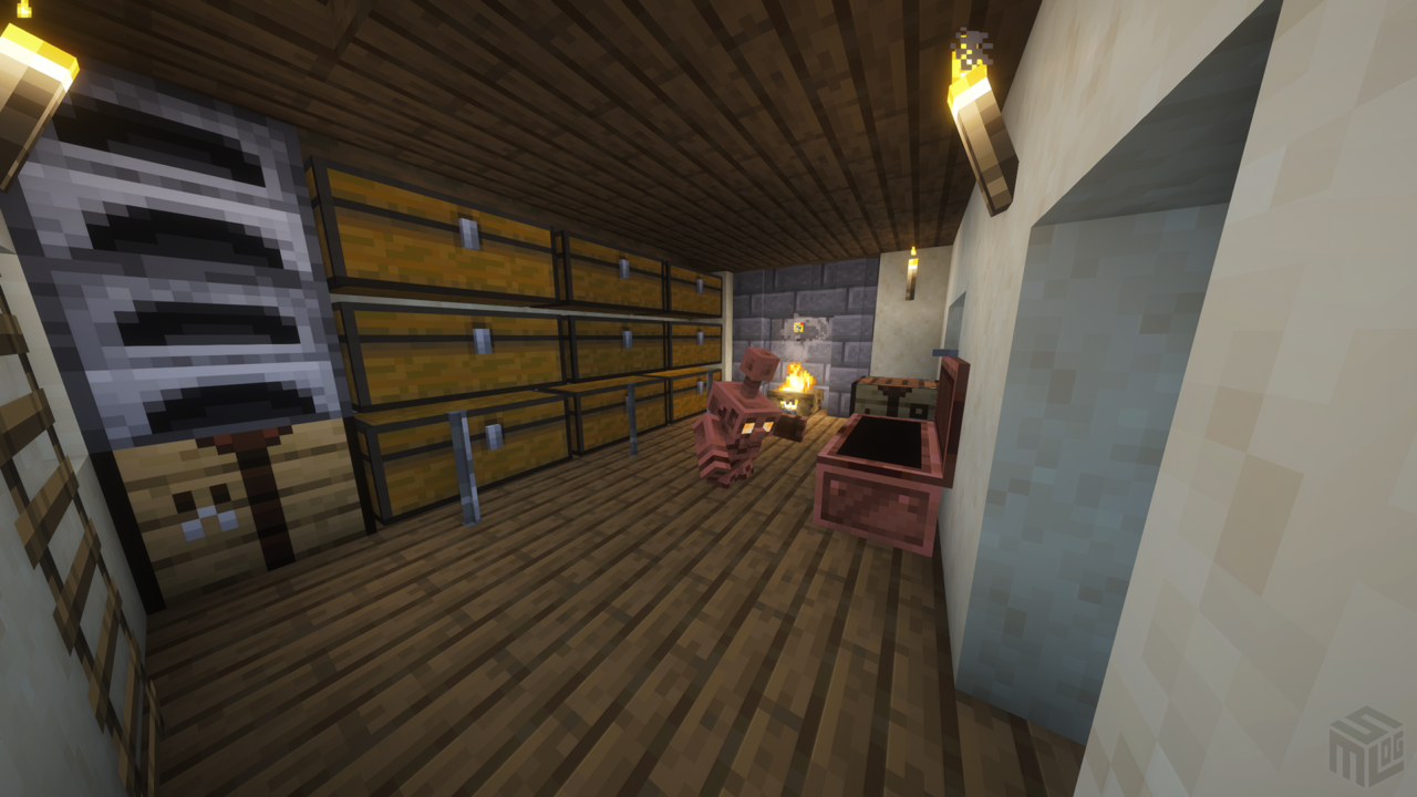 内装1階。銅ゴーレムによる仕分け倉庫