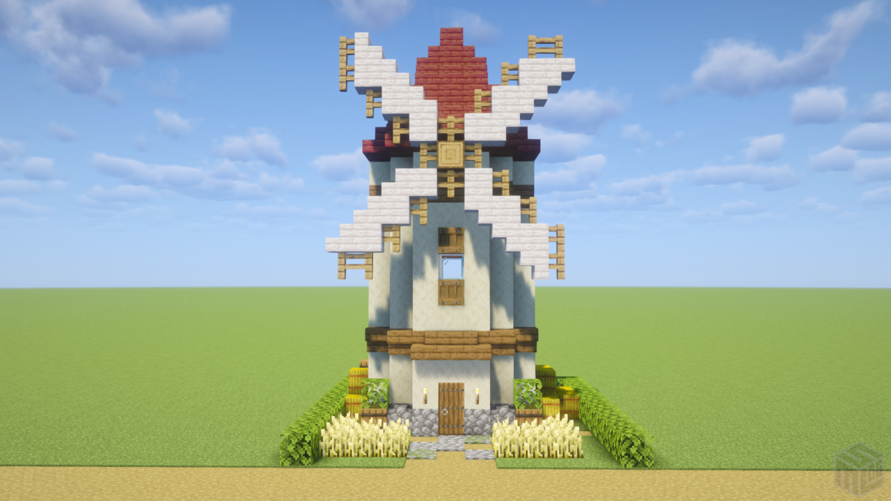 小さい風車。正面から