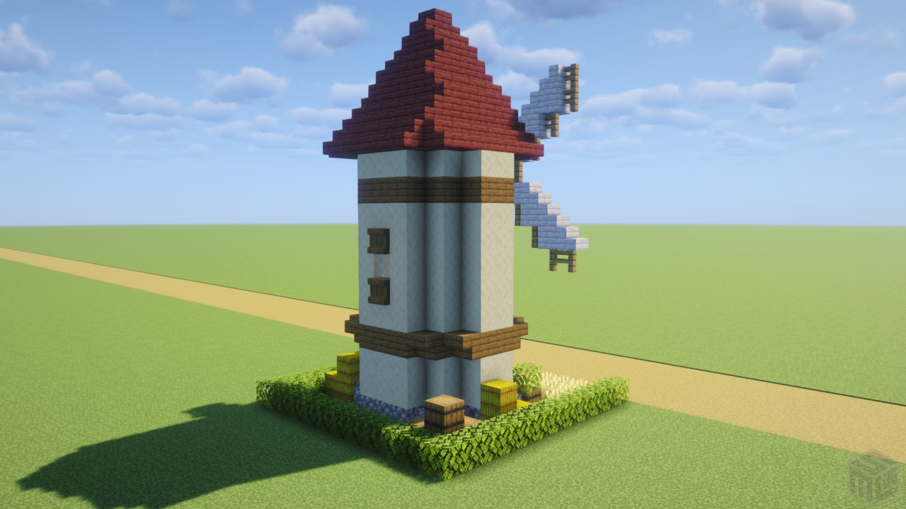 小さい風車。背面から