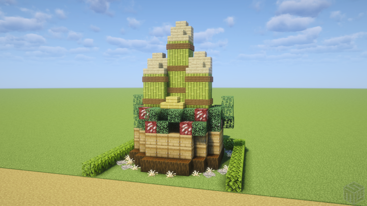 マイクラ和風建築：お正月の門松。簡単10×10。