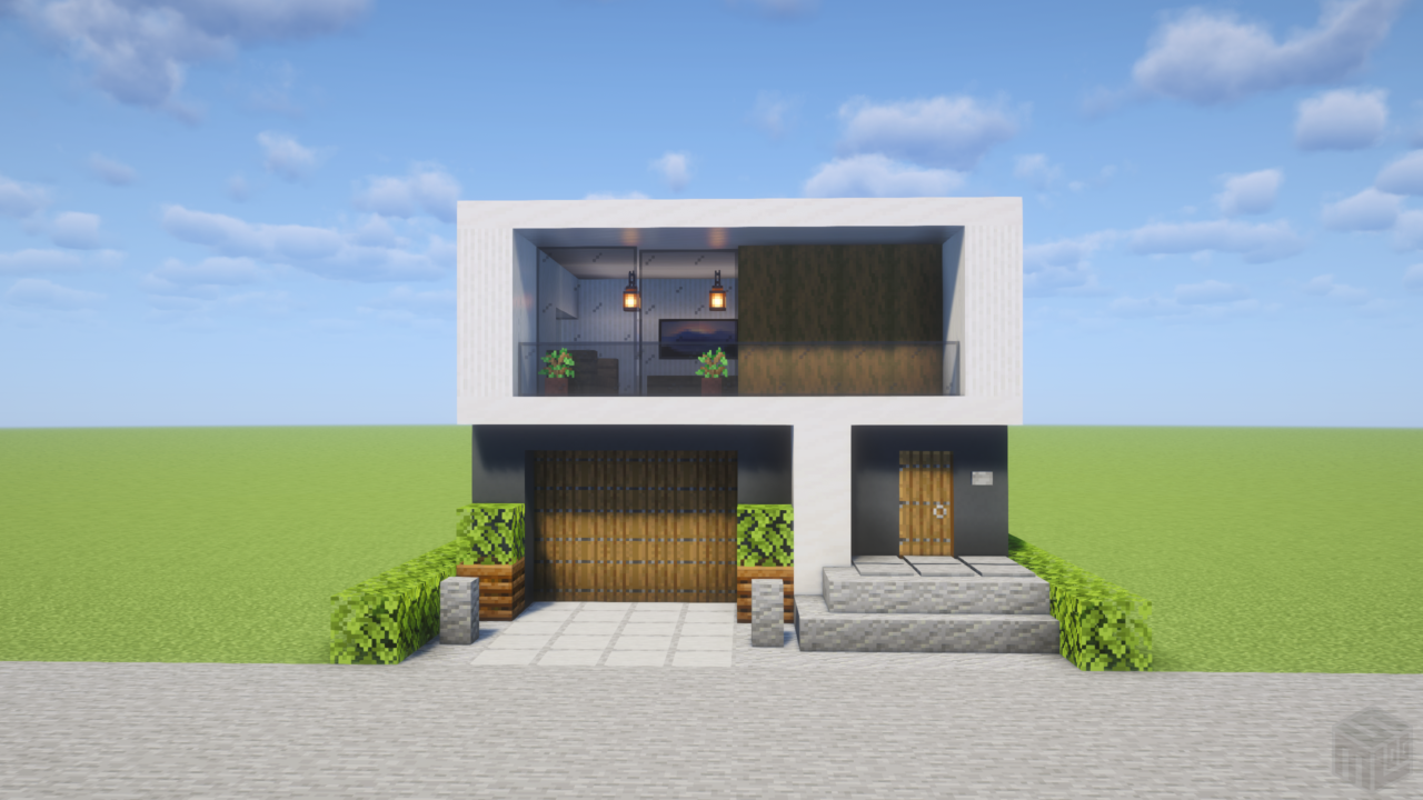 おしゃれな小さいモダンな家。正面から