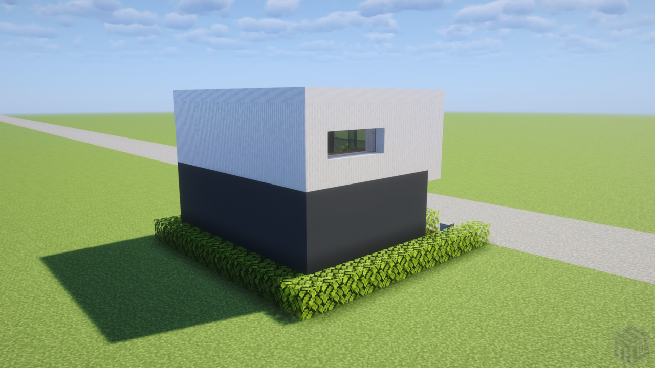 おしゃれな小さいモダンな家。背面から