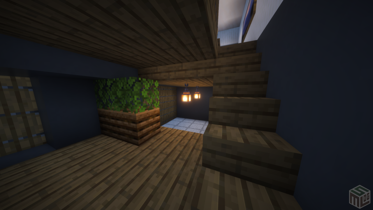 内装1階。ガレージと玄関