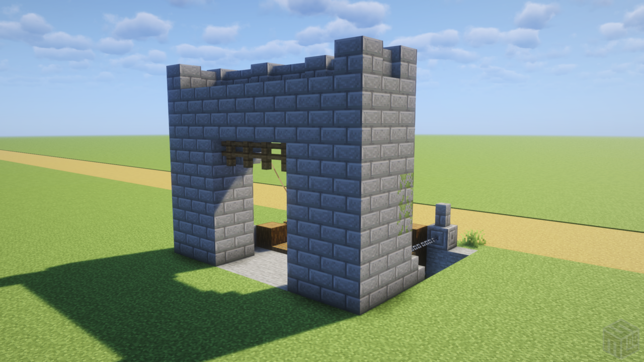 城門の跳ね橋。背面から