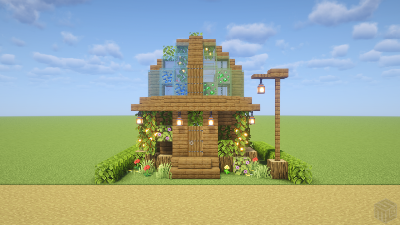 小さな植物園。正面から