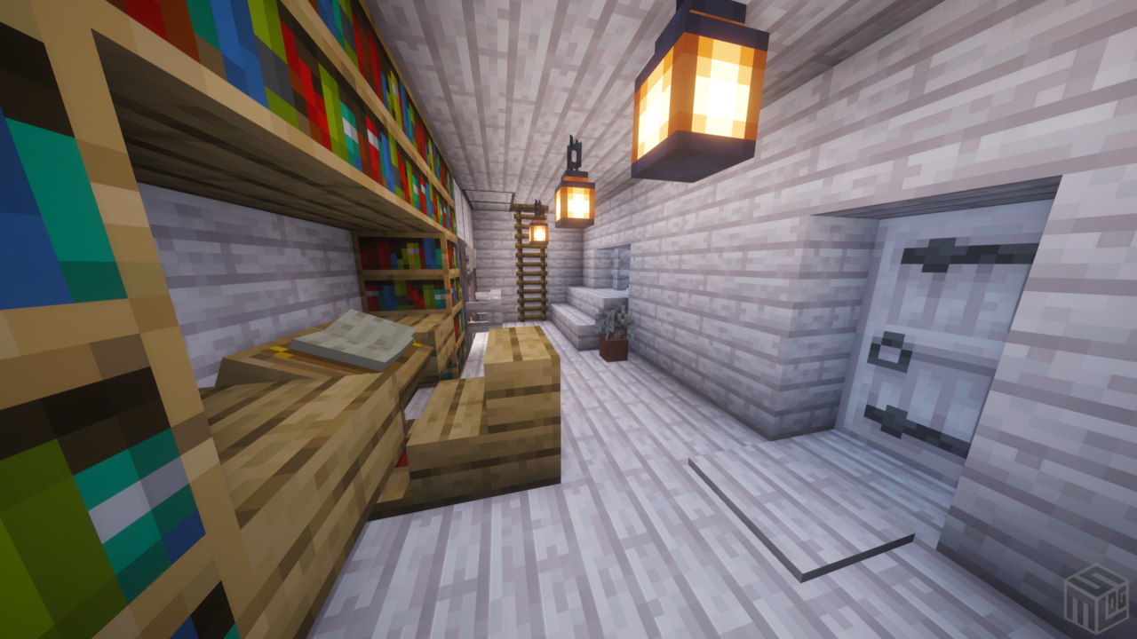 内装1階。図書スペース