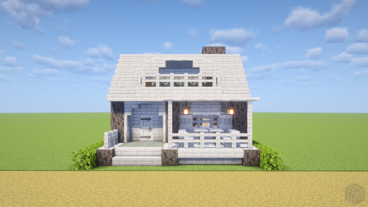 ペールオークのログハウス。正面から